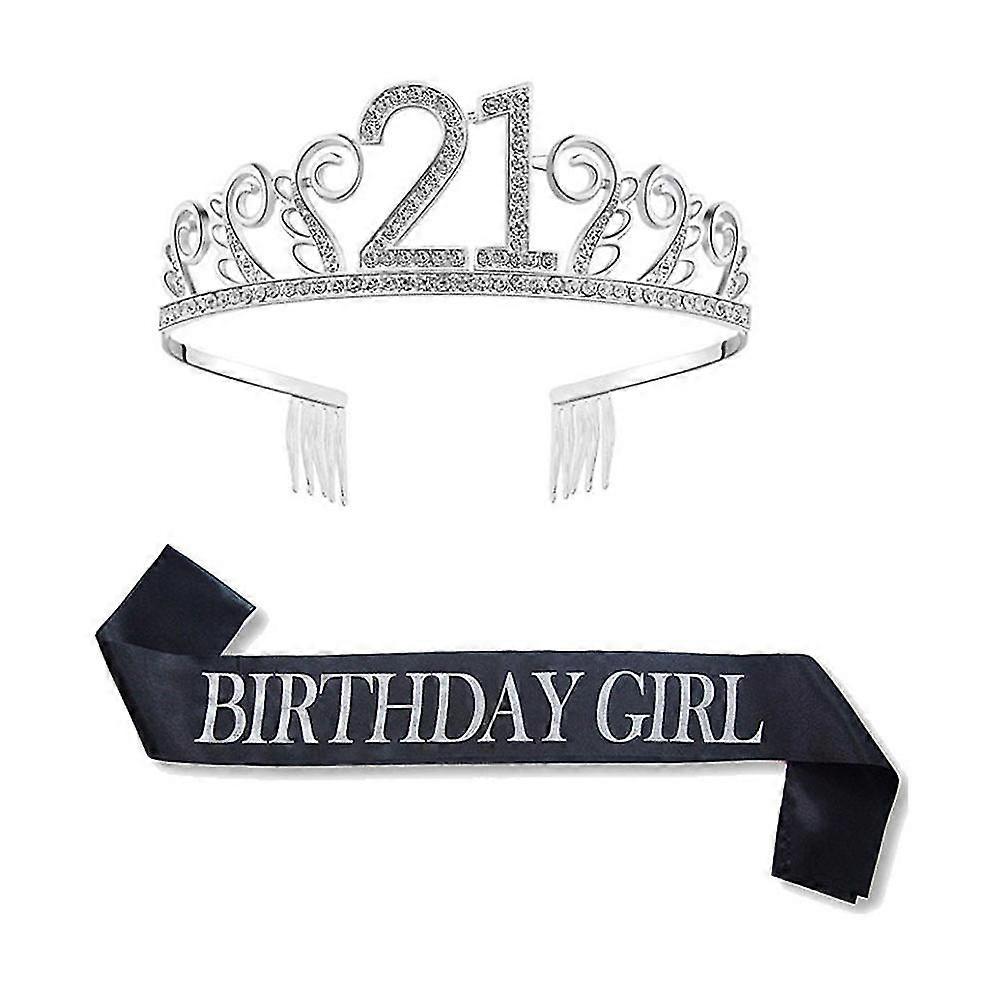 Birthday Tiara Crown With Shoulder Strap Set For Birthday Party SuppliesXD2458-816