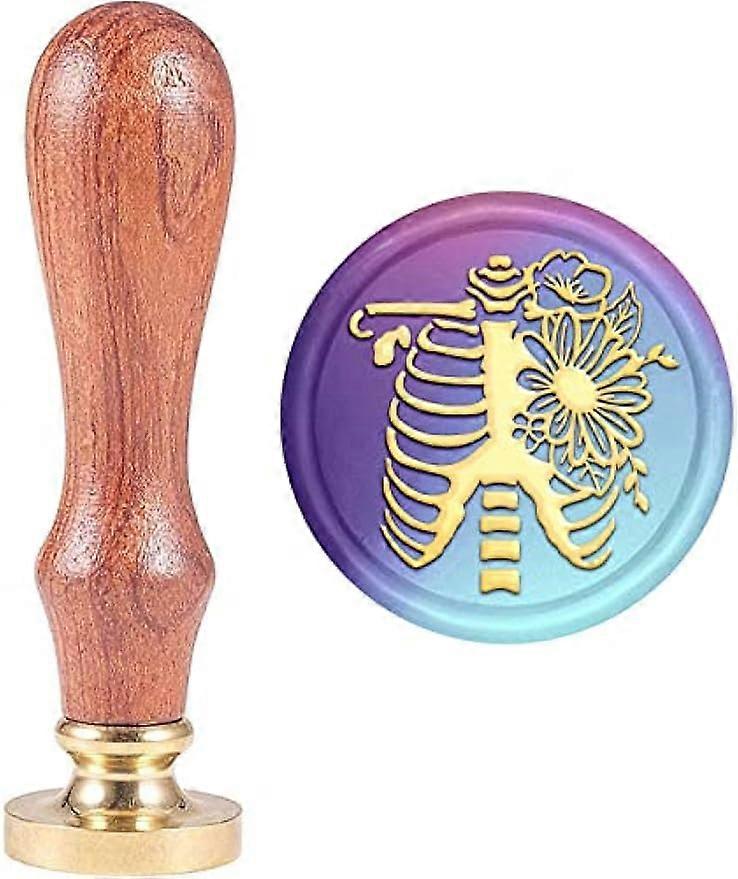 1Set Rib Flower Wax Seal Stamp Bone Sealing Wax Stamp