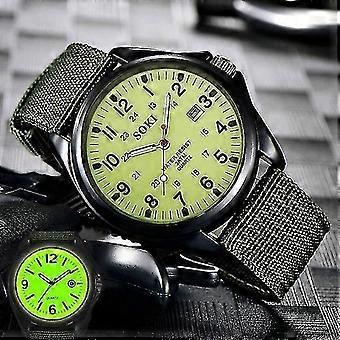 Soki klokker glød i mørket klokker topper merkevare luksus militær menns klokke kvarts hær klokke svart dial dato luksus sport armbåndsur