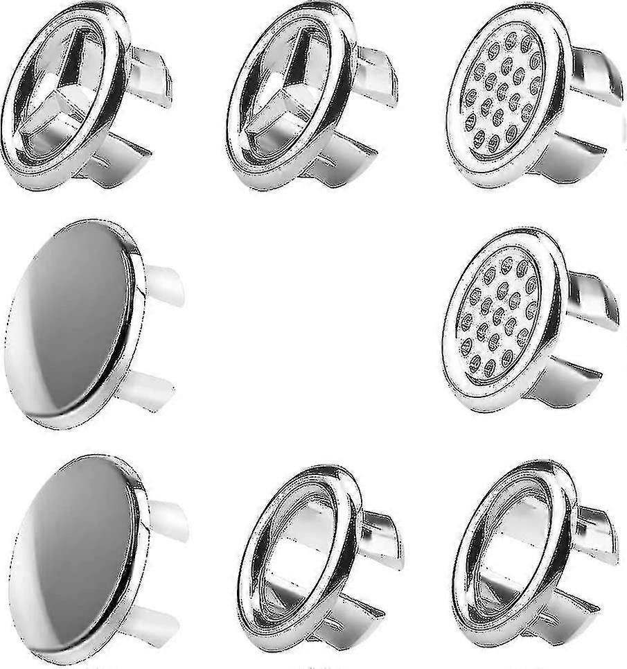 8 Pcs Sink Overflow Ring Sink Hole Cap Vanity Basin Overflow Covers Drain Cap Cover Insert In Hole Basin Trim For Bathroom Kitchen Overflow Ring (4 De