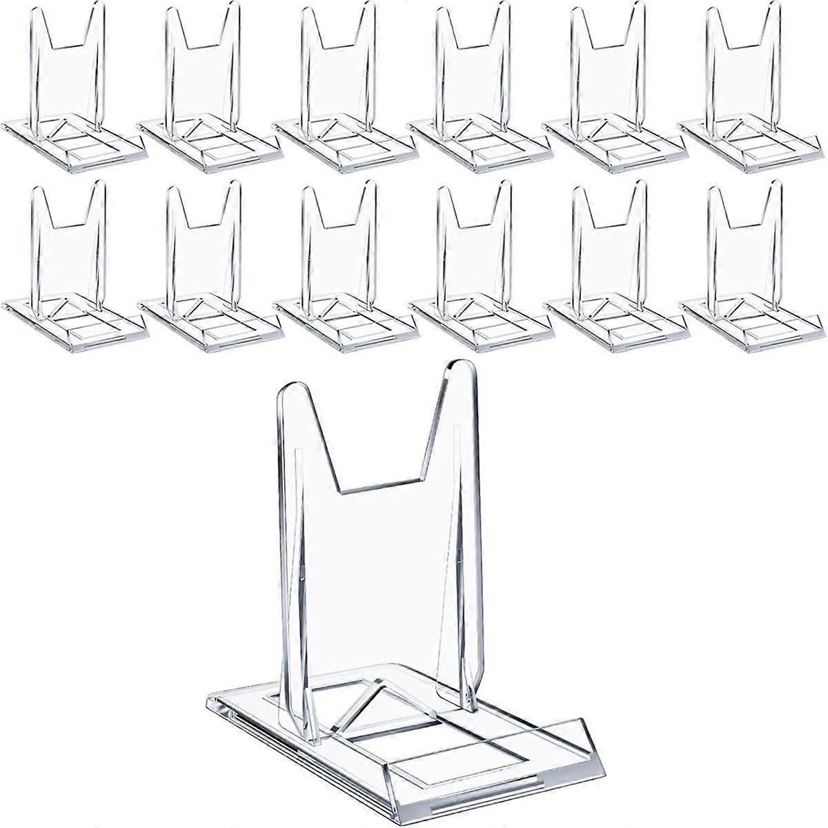 ホームオフィスフォトアルバムCDマガジンポストカードアートワーク用のディスプレイタブレットスタンド用12パックアクリル本棚