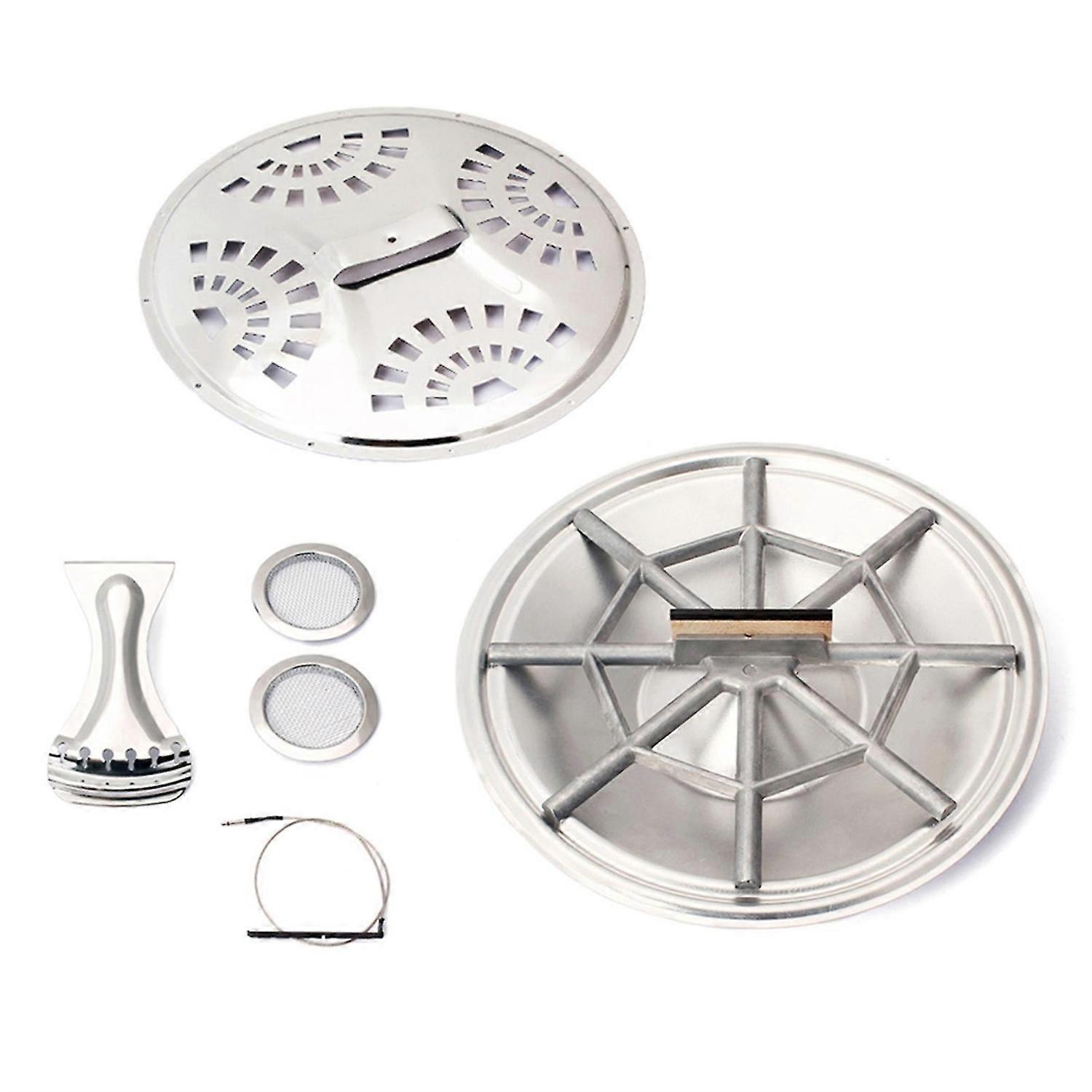 8st Resonator Cones Soundhole Screens Tailpiece Bridge Saddle för gitarr