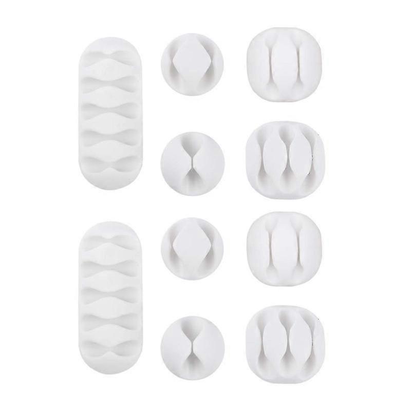 10 Pcs Desktop Cable Fastener Multi-Hole Wire Fixer Bobbin Winder Combination Winding Machine (White)