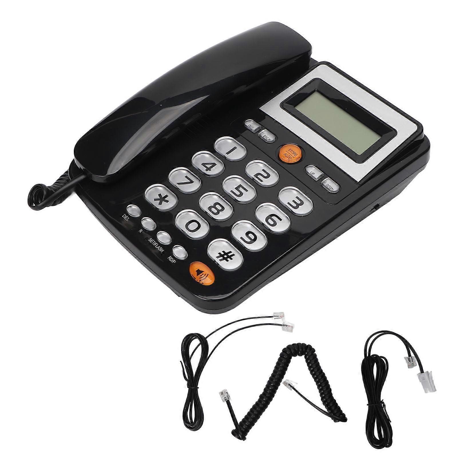 Big Button Corded Phone Hands Free Calls LCD Adjustable Brightness One Touch Speed Dialling Landline Telephone Black NO.7595