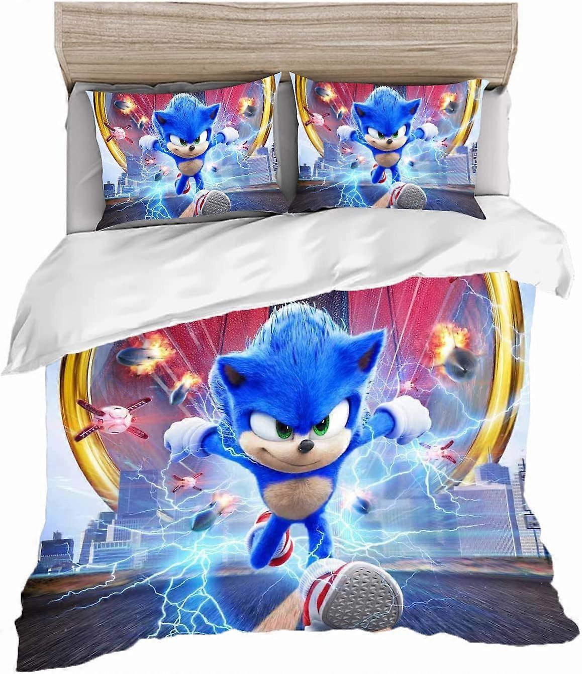 Sonic Sonic sengetøjssæt til børn, Digital Print D, blød og behagelig polyester til voksne og børn