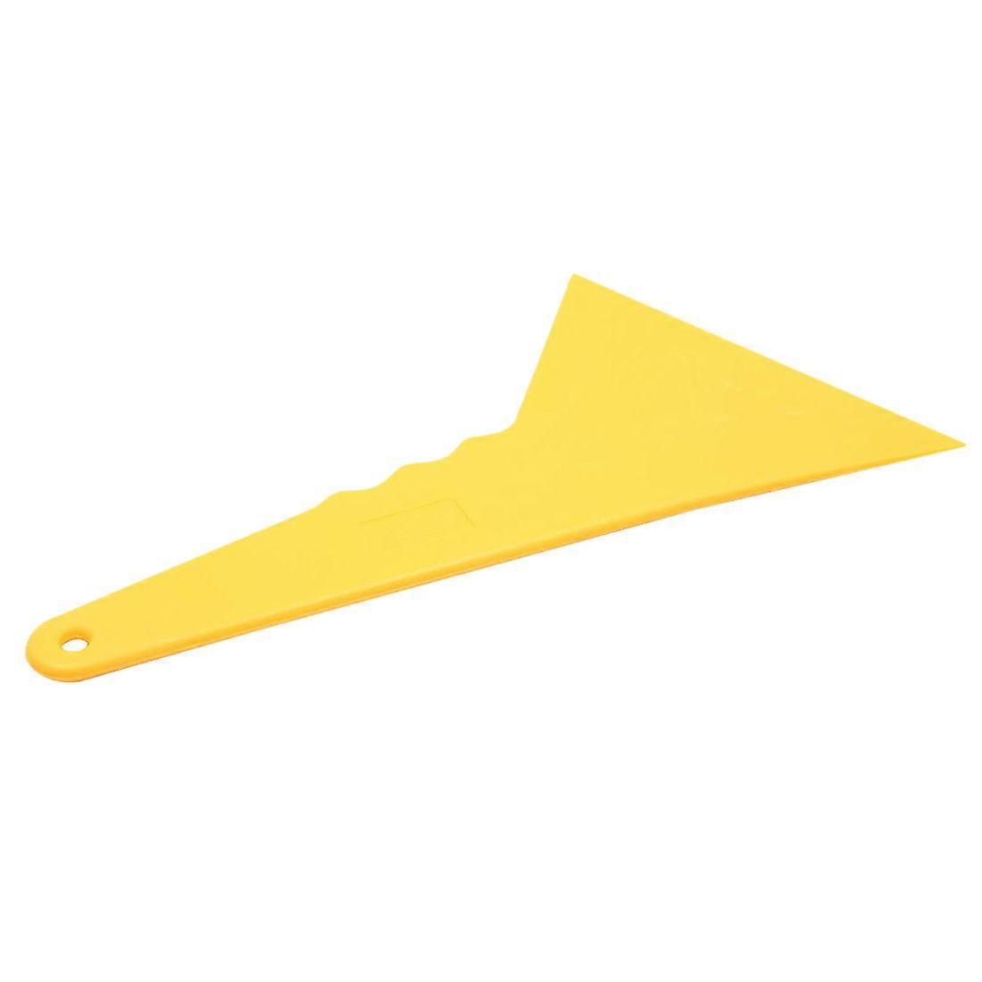 Plastic Yellow Auto Car Window Sticker Film Scraper Squeegee Cleaning Tool 23.6x12.3cm