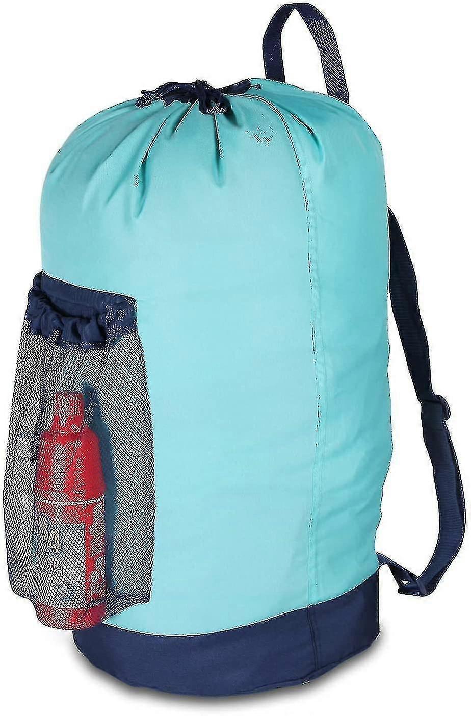 Backpack Laundry Bag, Laundry Backpack With Shoulder Straps And Mesh Pocket Durable Nylon Backpack,b