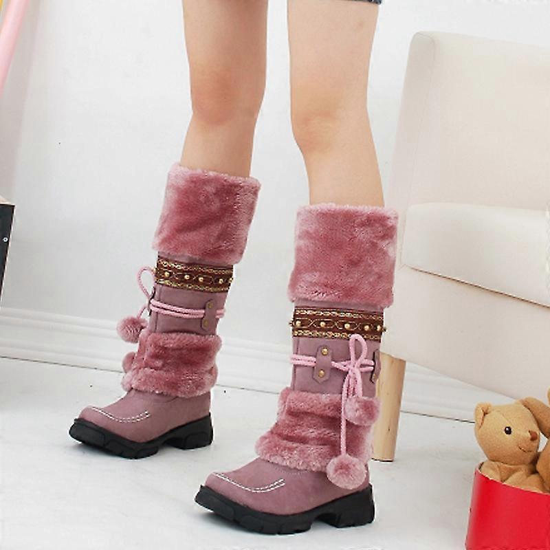 1 Pair Women Snow Boots Plush Anti-slip Warm Breathable for Winter Outdoor Party