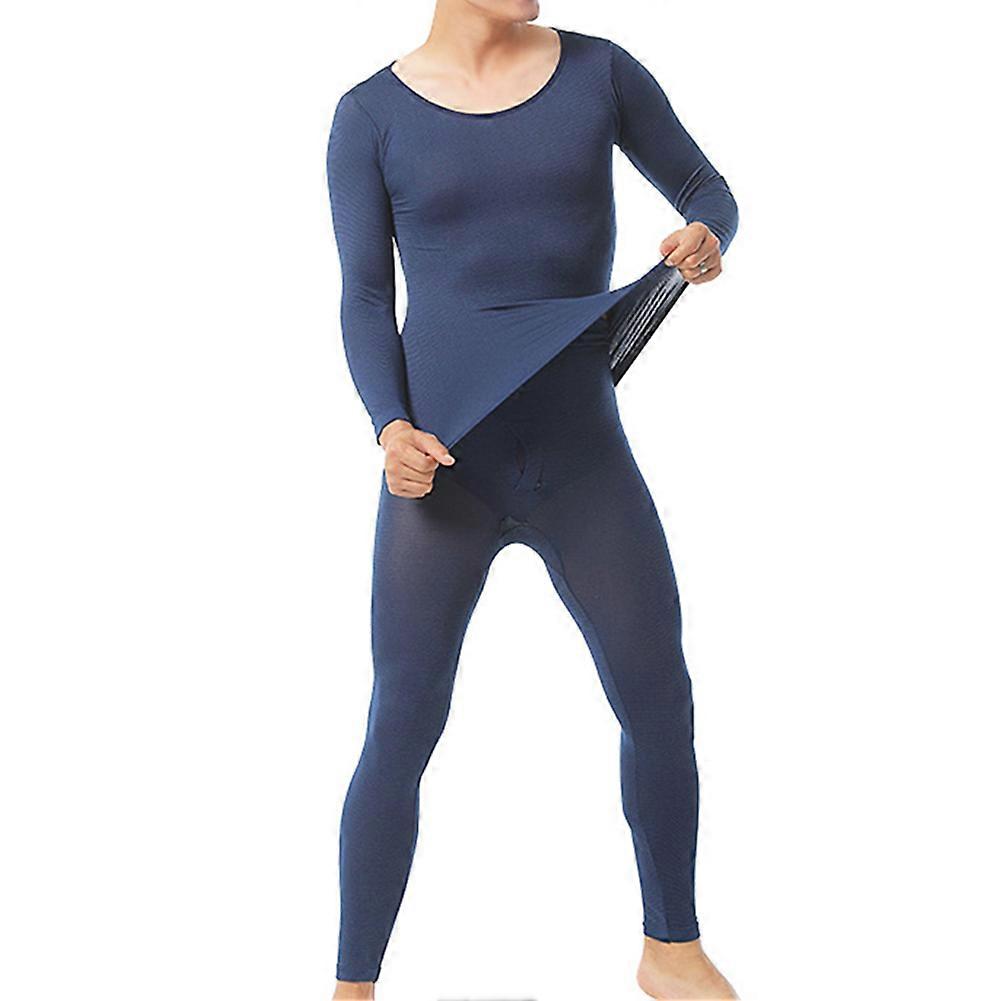 Men Seamless Elastic Thermals Inner Wear Constant Temperature Ultra-thin Underwear Suit Top Pants