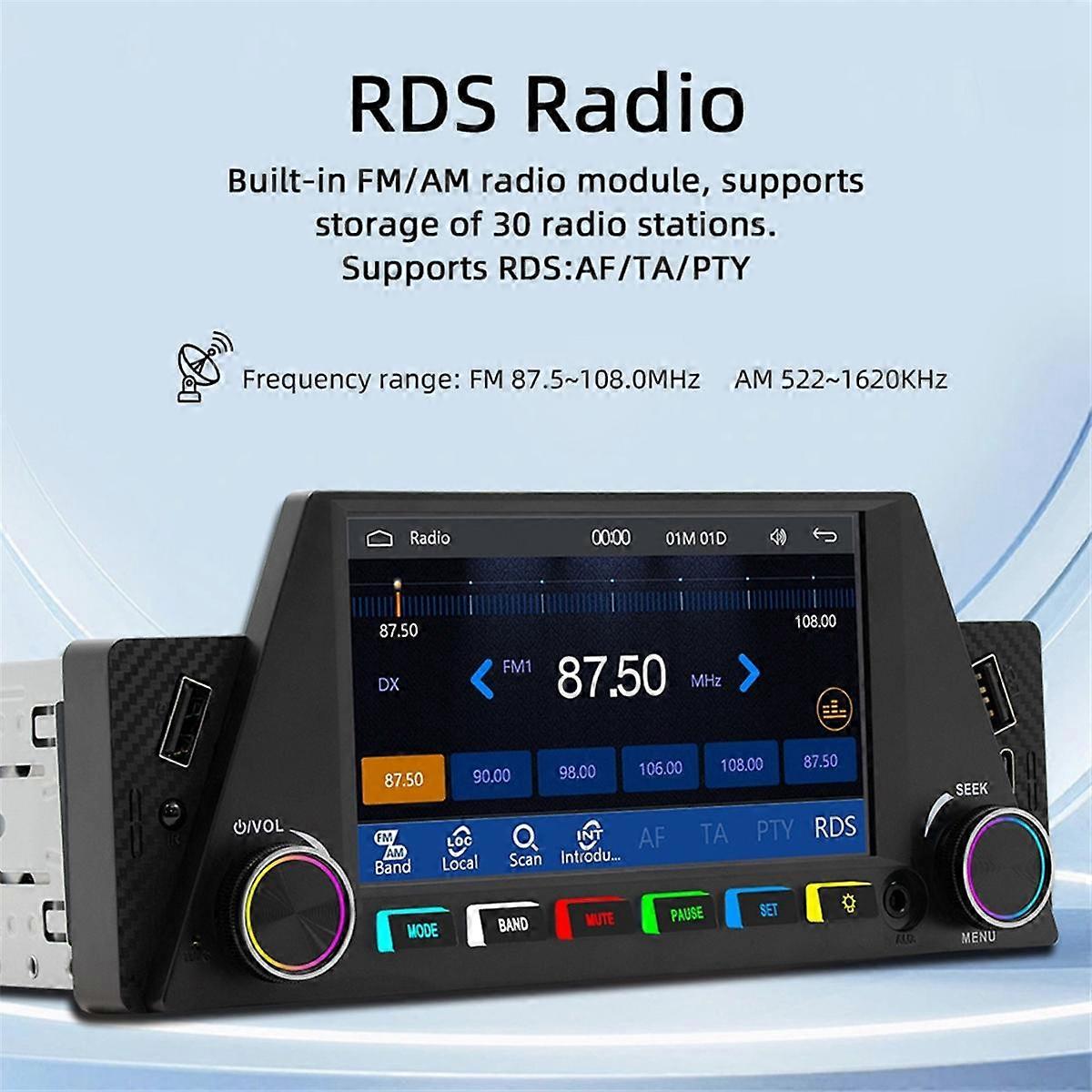 Auto 1DIN 4,7 Zoll Bluetooth Tragbarer Bildschirm GPS-Navigationsanzeige Drahtloses Carplay Android Auto MP5-Player