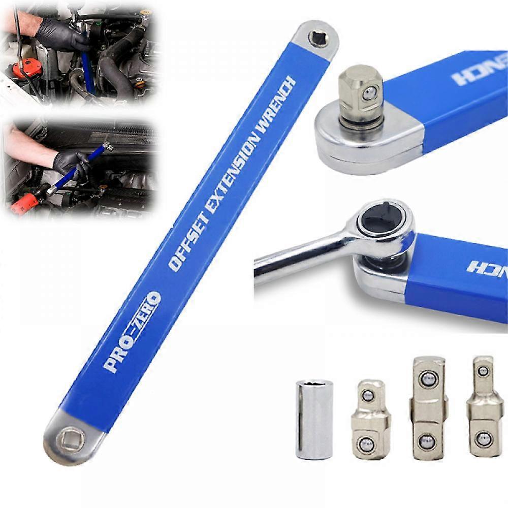 Offset Extension Wrench Set Ratchet Spanner Wrench Extender with Adapter 2024 New
