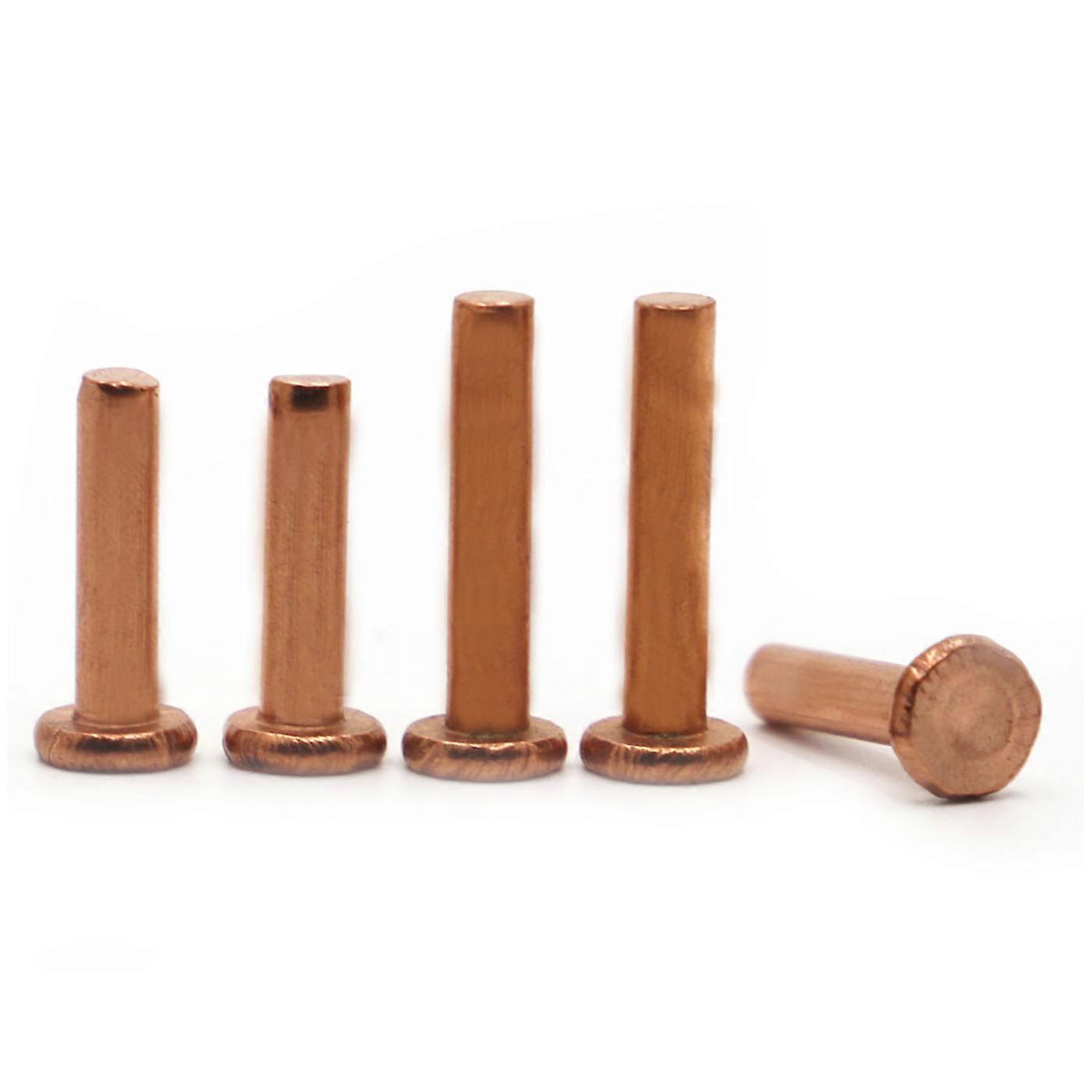 GB109 Copper Solid Rivets M15 M20 M25 M3 M4 M5 M6 M8 Knock Flat Head Rivet Flat Head Copper Rivets Solid Brass Rivet