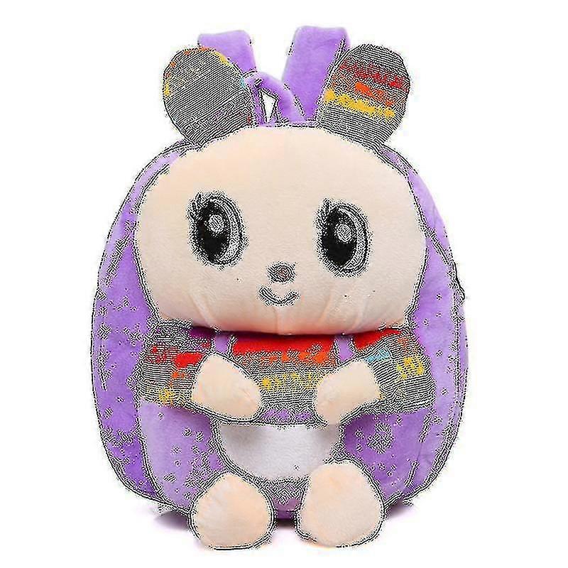 (harness Bunnypurple)superflicit Cute Pattern Child Love Plush Backpack