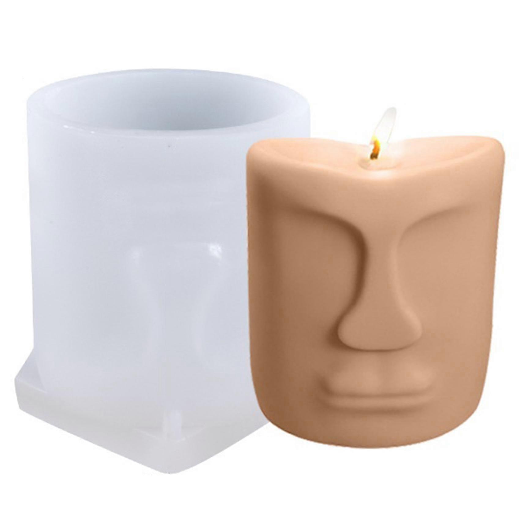Candle Mold, Abstract Style Face Mold For Making Candles, Soap, Handmade Resin Art Craft, Retro Sty