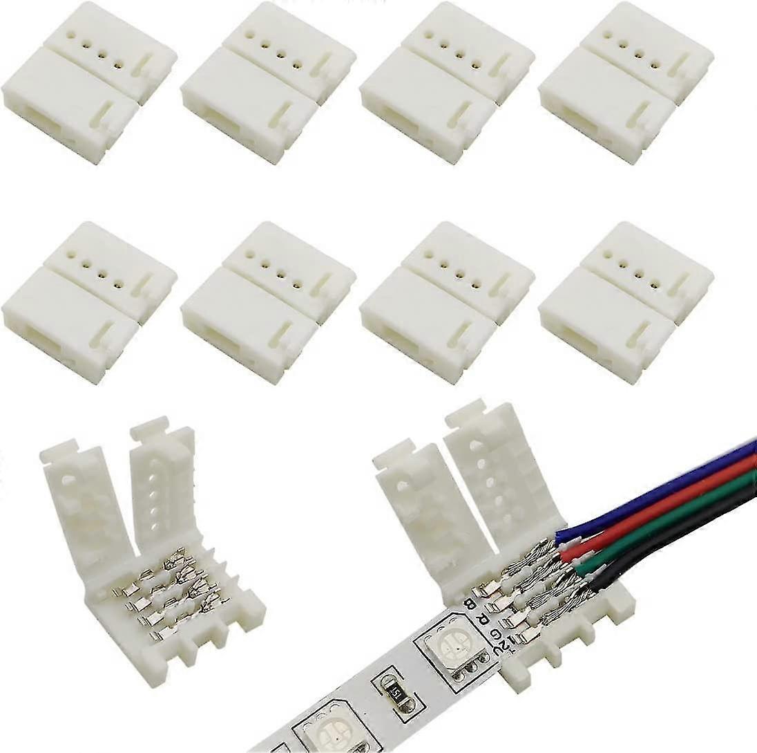 10mm (5050) Solderless LED Light Strip Connector Extension, Multi Color RGB- 6 Inch (4 Pk) Strip To Strip Any Angle Connector For LED Strip Light & Tape Light In Kitchens, Cabinets - Foto 8
