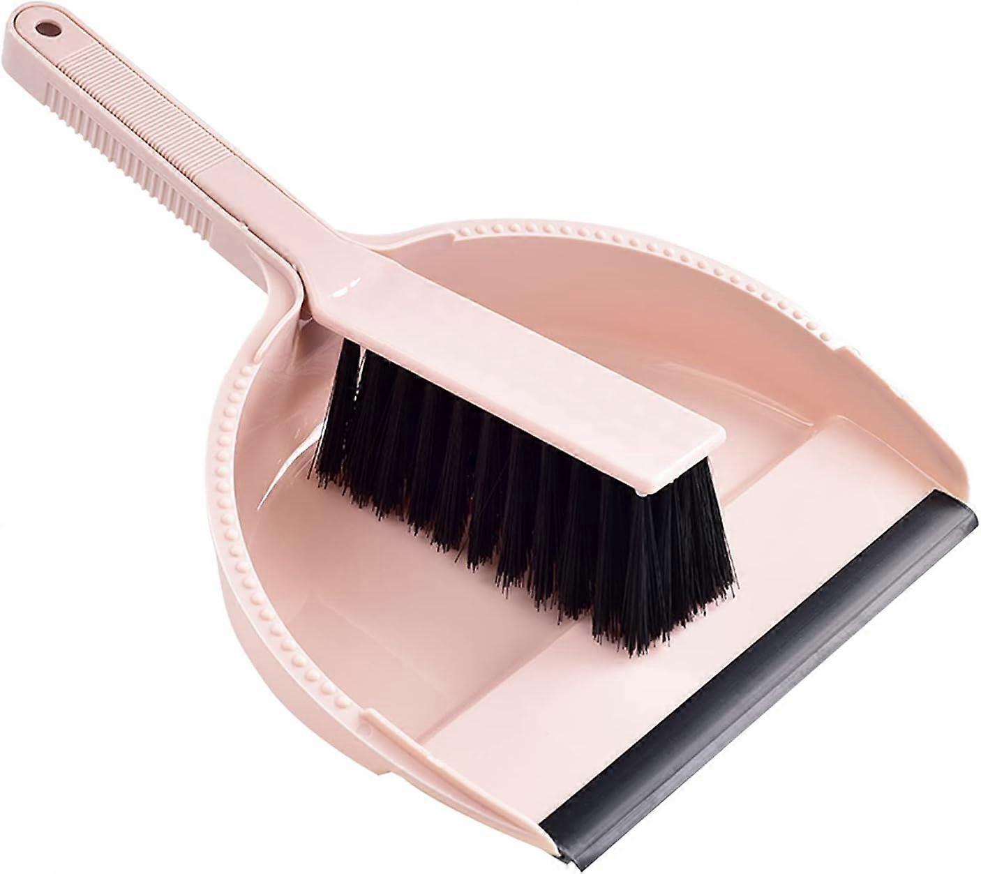 Mini Brush and Dustpan Set, Hand Broom and Dustpan Set, Small Broom and Dustpan Set, Small Dust Pan with Brush for Home Kitchen Office Car, Pink