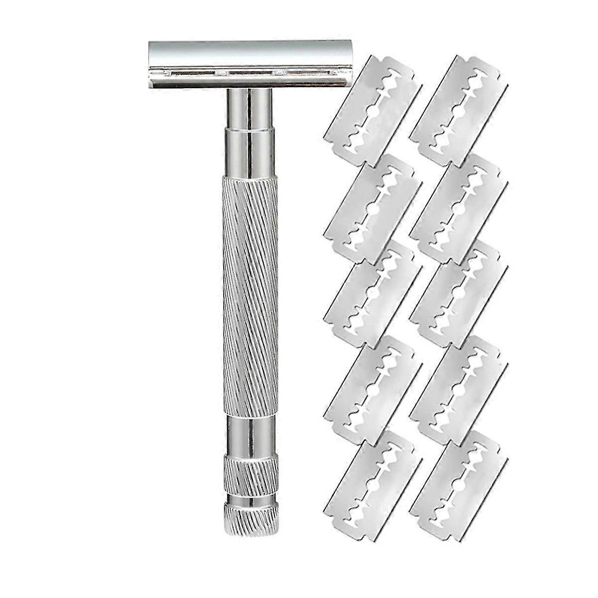 Durable Replaceable Reusable Safety Razors With Stainless Steel Double-sided Blade,a