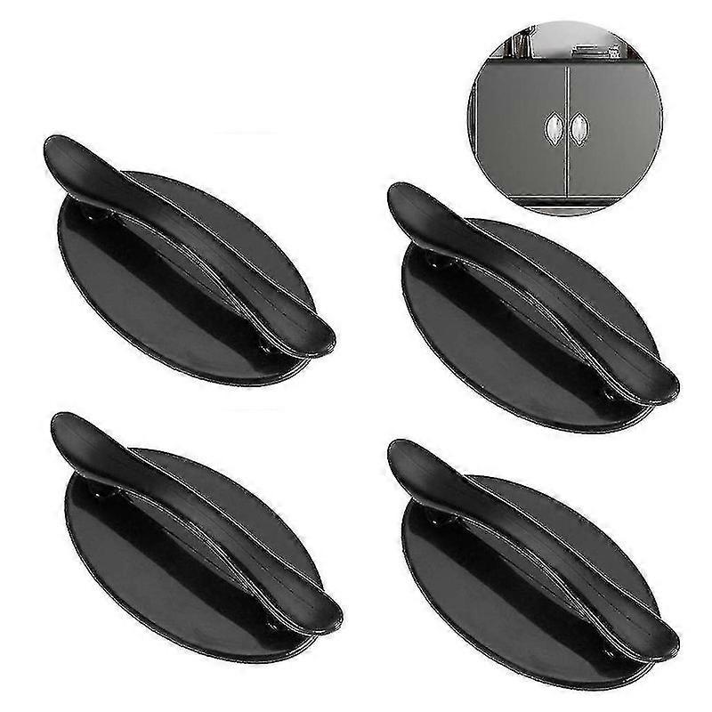 4pcs Plastic Perforation-free Cabinet Closet Handle Door, Window Aided Pulling Wardrobe Perforation-free Pasting