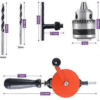 DP Hand Drill Chuck 1/4" Double Pinion With Wooden Handle - Precise Drilling - View #2