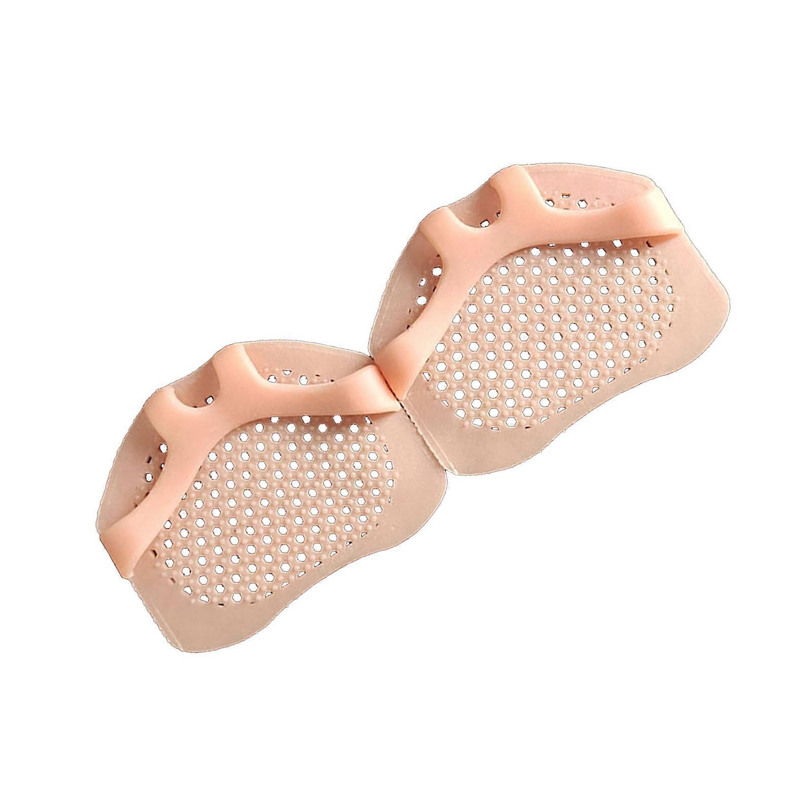 1 Pair Forefoot Pads Prevent Slipping Faveolate Soft Silicone Front Foot Cushion Inserts for High Heel Thin Skin Color