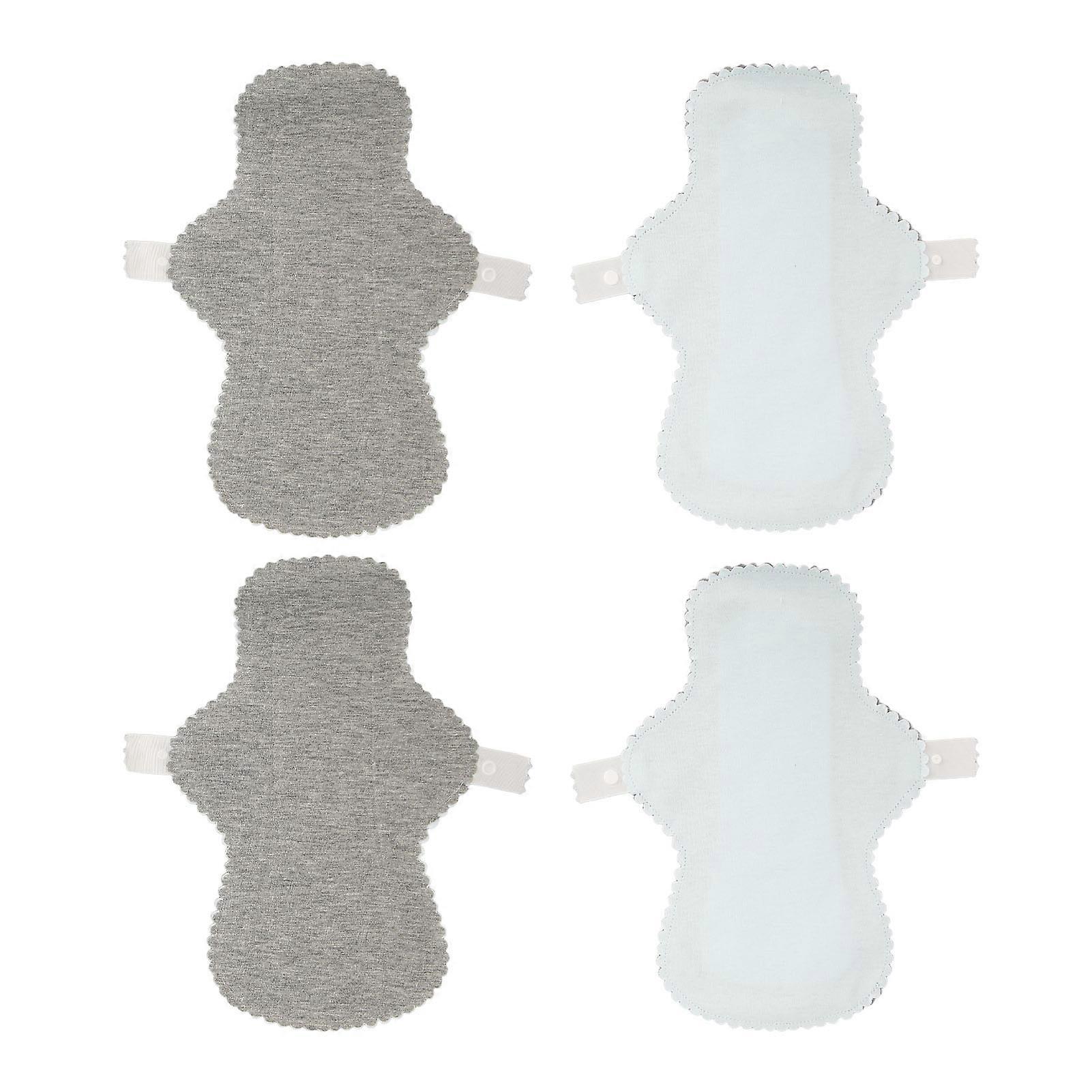 4Pcs Reusable Menstrual Pad Washable Feminine Pads Leakage Free Regular Absorbency Breathable for Women L 25x16.5cm / 9.84x6.5in