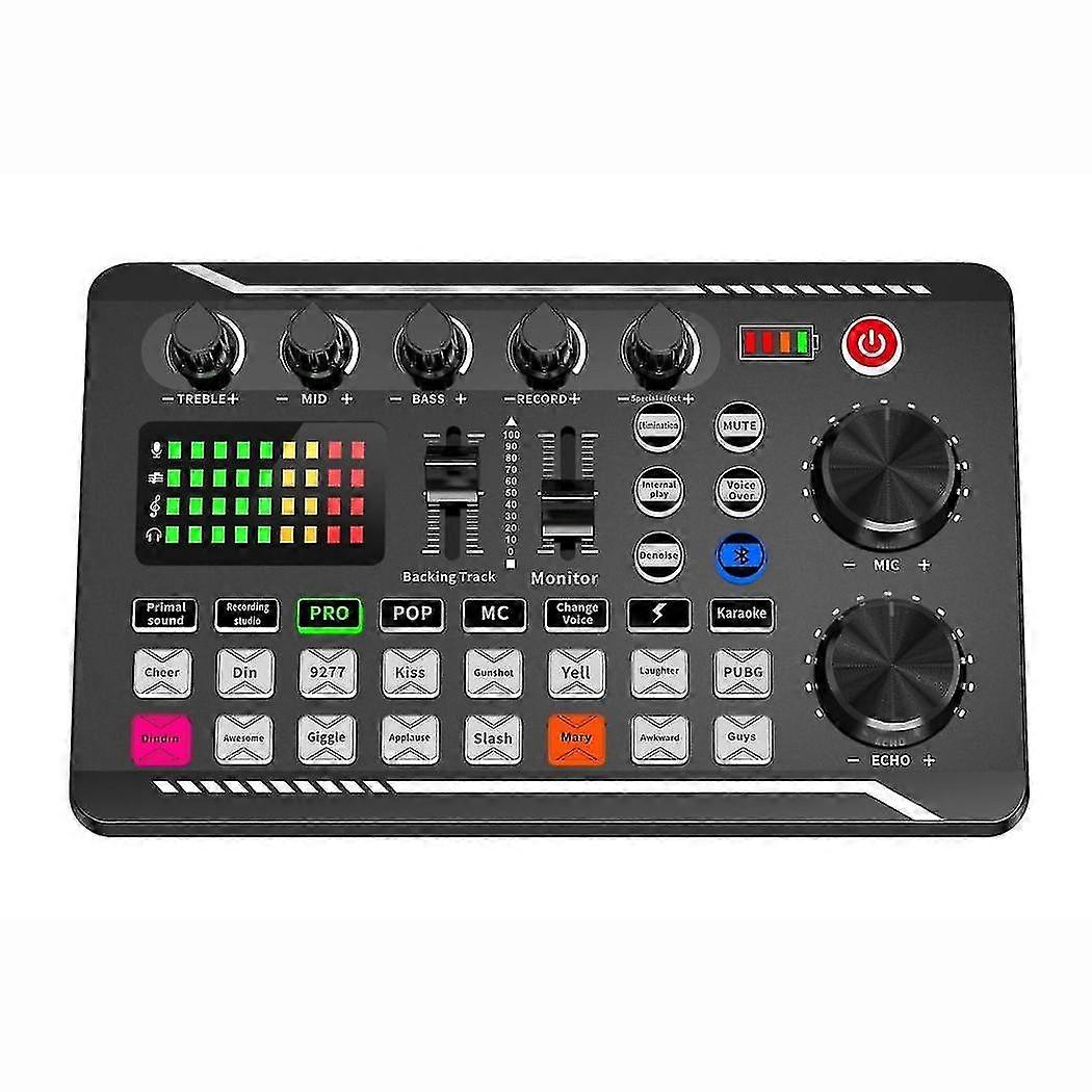 F998 Sound Card Audio Mixer Sound Card Mixing Console Amplifier Multi-function Singing Equipment Fo