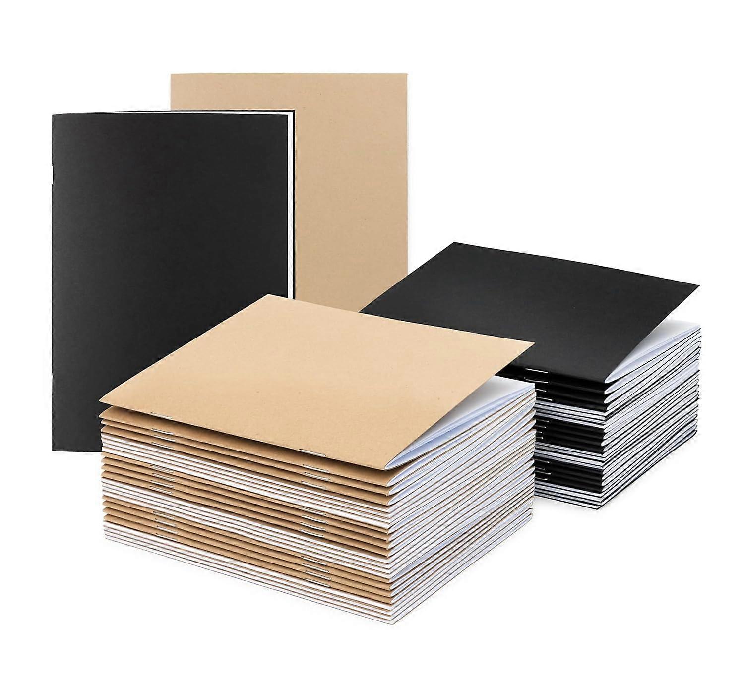 A5 Set of 24 Unlined Notebooks for Journaling, Sketching, Writing, 24 White Pages (12 Sheets), 8.5 x 11-Inch, 12 Kraft B  SZRH A-F