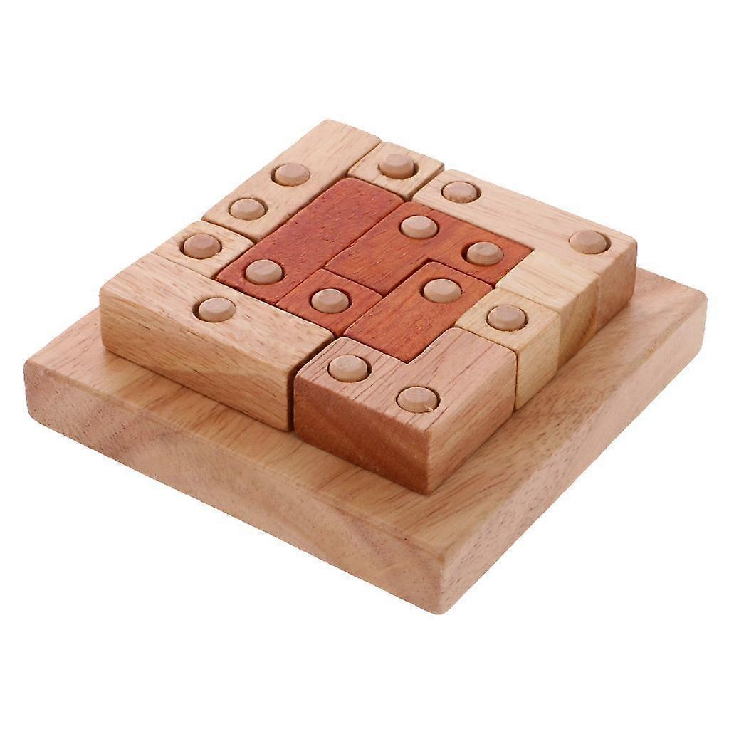 Wooden Toys Kong Ming Lock Brain Teaser Game Geometric Shape Brick Puzzle