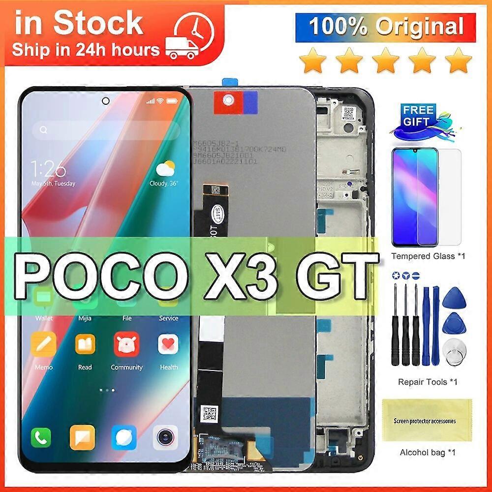 6.6'' New For Xiaomi POCO X3 GT 21061110AG LCD Display Touch Screen Digitizer Assembly For POCO X3GT LCD With Frame