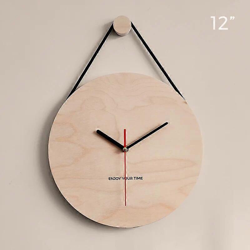 Redkid Hanging Wall Clock Wooden Modern Design Nordic Brief Living Room Decoration Kitchen Clock Art