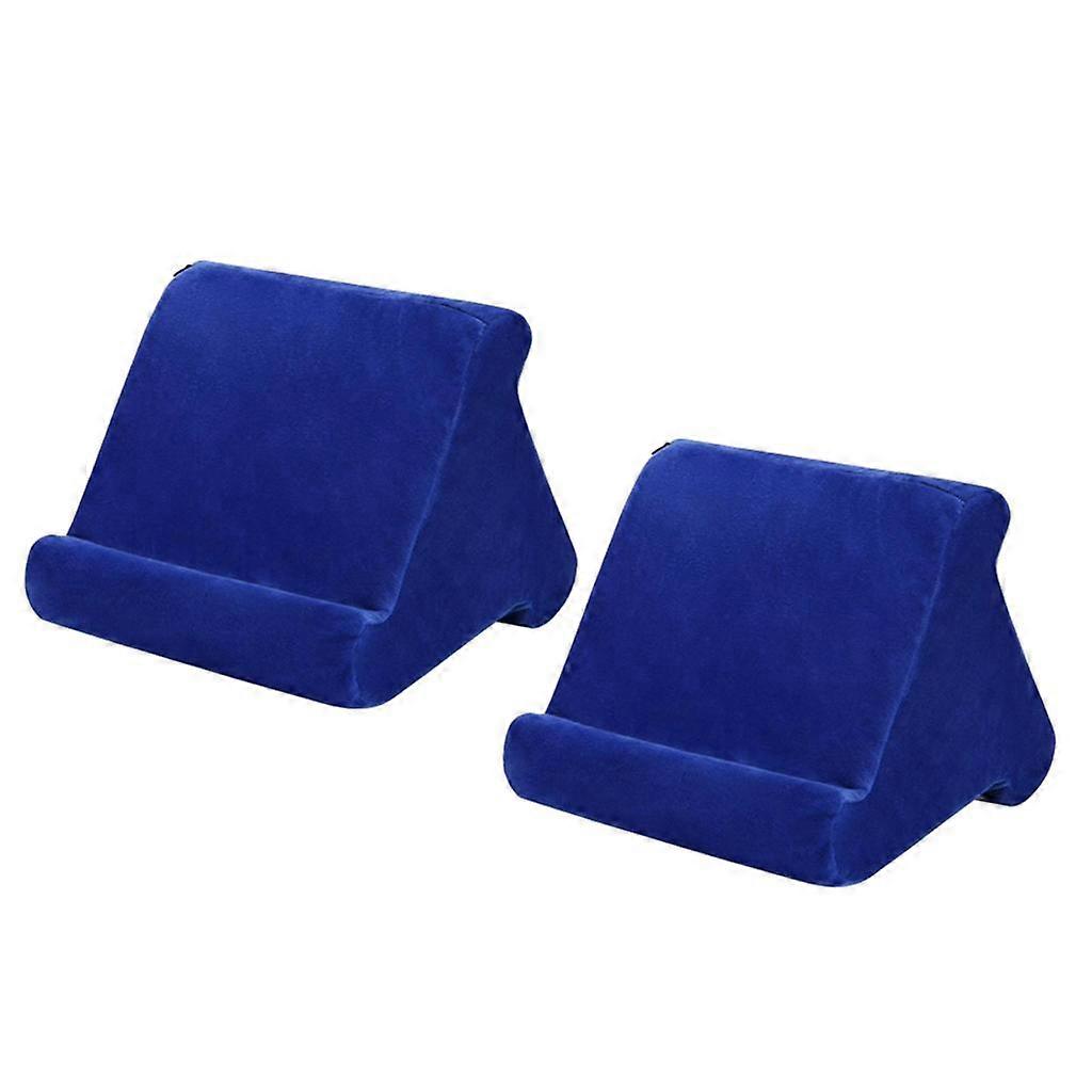 2pcs Tablet Pillow Holder Multi-Angle Phone Support Book Rest Stands Blue
