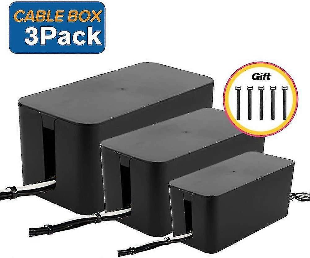 Cable Management Boxes Organizer, Wires Keeper Holder For Acsergery Desk, Tv, Computer, Us