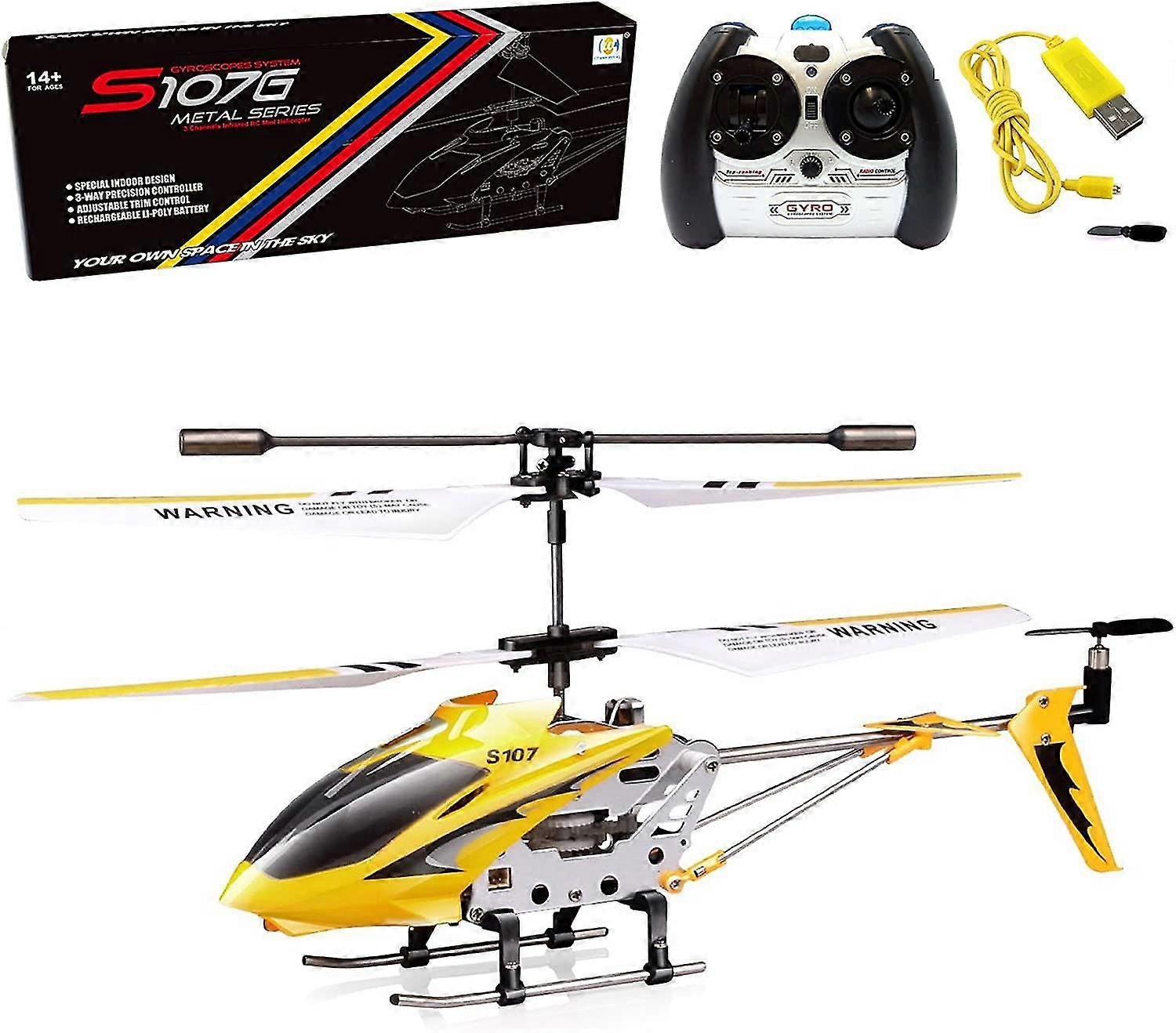 S107G Phantom 3CH Mini RC Helicóptero con Gyro Amarillo