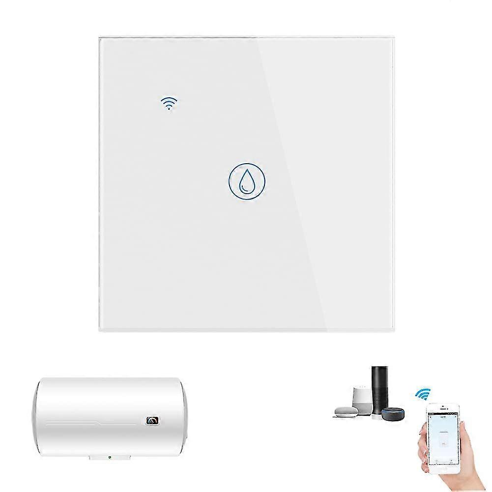 Smart Immersion Heater Timer Switch, 2.4ghz 40a 8000w Wifi Water Heater Switch, Smart Wall Touch Boiler Switch Compatible With Alexa, Google Home, Sma