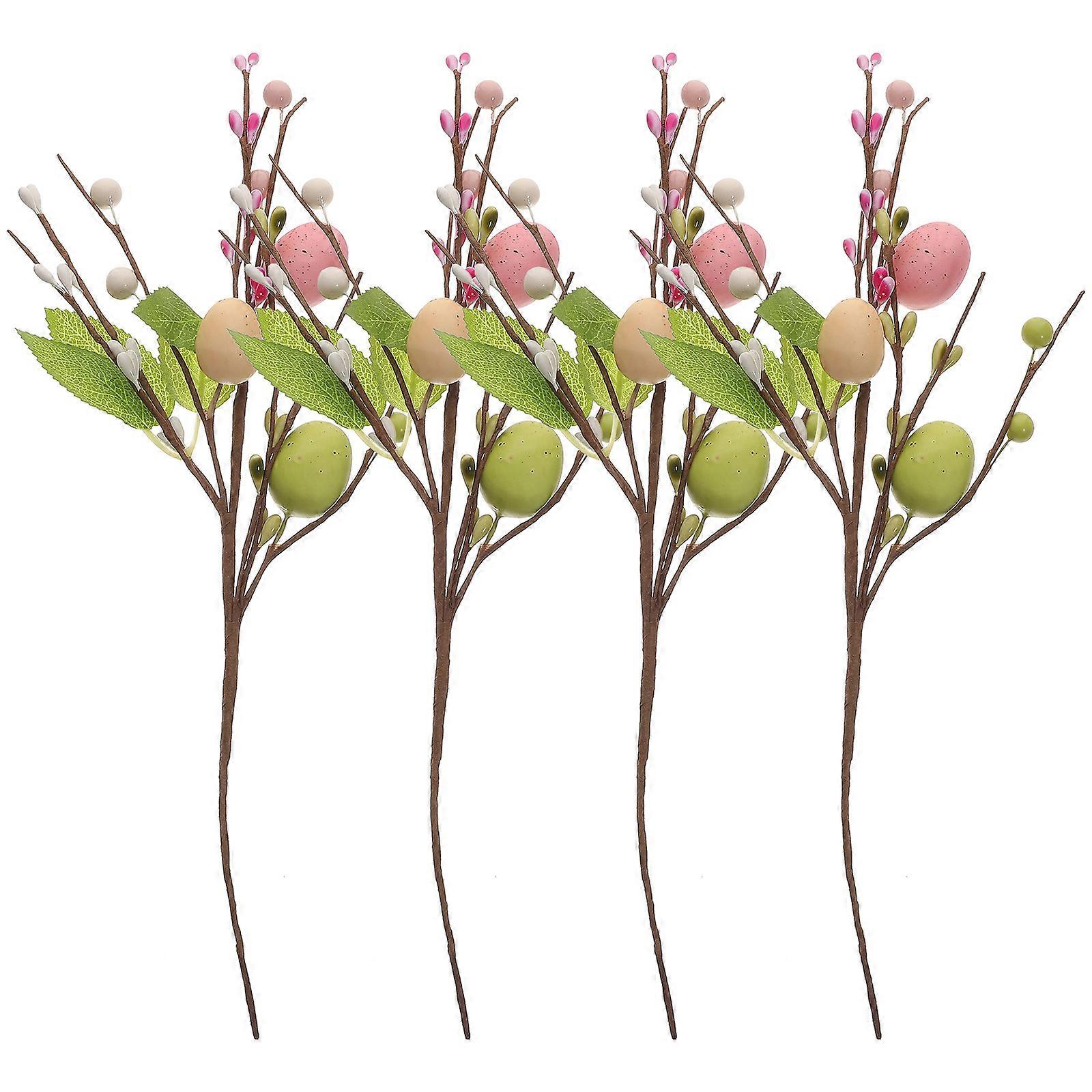 4pcs Easter Egg Twig Branches Easter Vase Arrangement Artificial Egg Branches