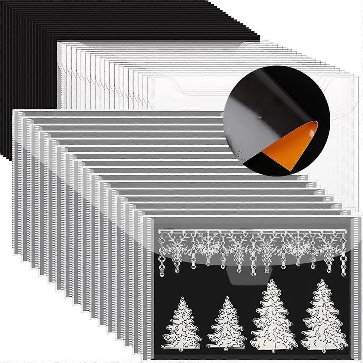 0.6mm Strong Rubber Magnetic Sheet and Stamp Die Storage Bag, Die Storage Set for Storing , Scrapbooking Orange