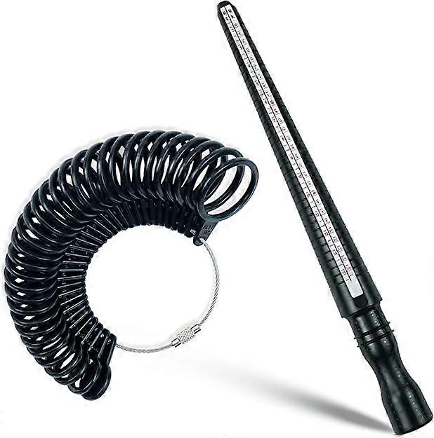 Ring Sizer UK, A-Z Ring Measurement Tool, with Ring Size Guide Chart for Women & Men, a Handy Ring Gauge UK Sizes(2pcs, black)