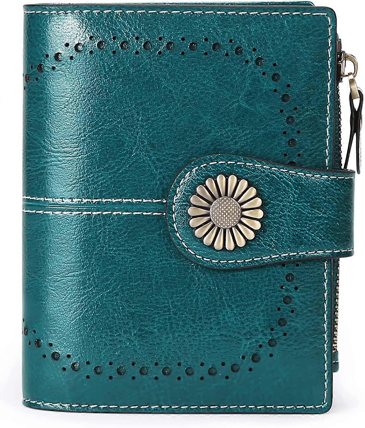 Ladies Wallet Leather Purse Ladies Short Card Holder Ladies Zipper Wallet RFID Blocking Wallet