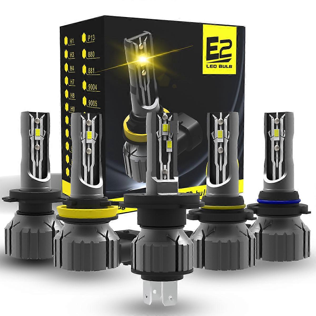 2 stk. 100W 30000LM H4 H7 Canbus LED H8 H9 H11 9005 HB3 HIR2 9012 HB2 9003 Bil LED-lys Frontlykt Turbo Tåkelykt 6000K 12V Diode