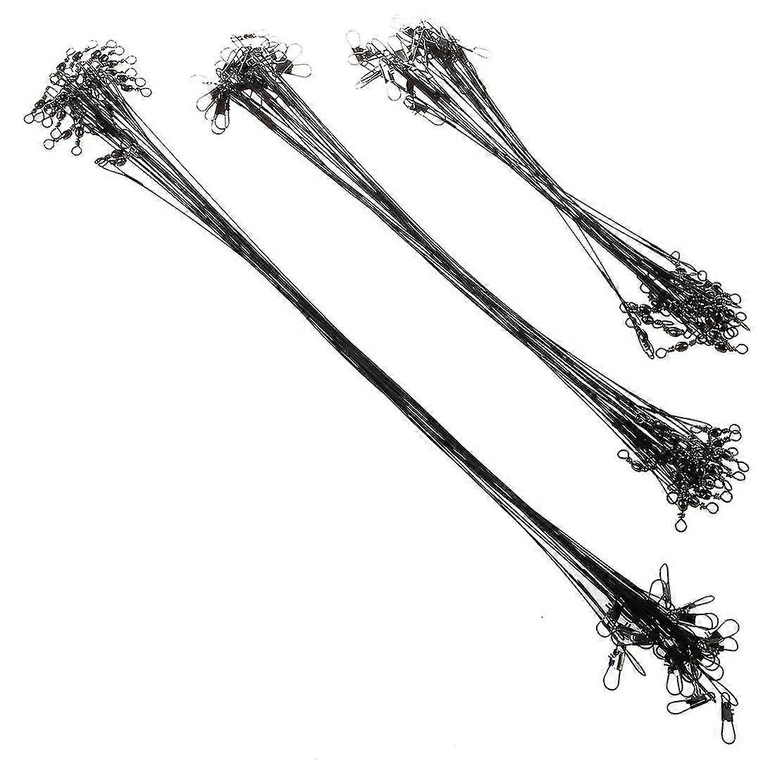 Fiskeri 60stk rustfrit stål tråd leder 15/23/30cm sort