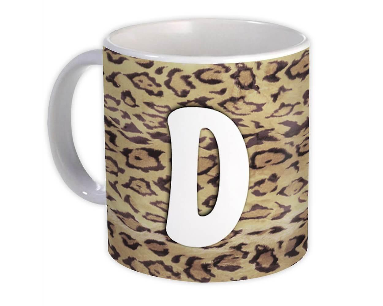 Gift Mug: Monogram Letter D Cheetah