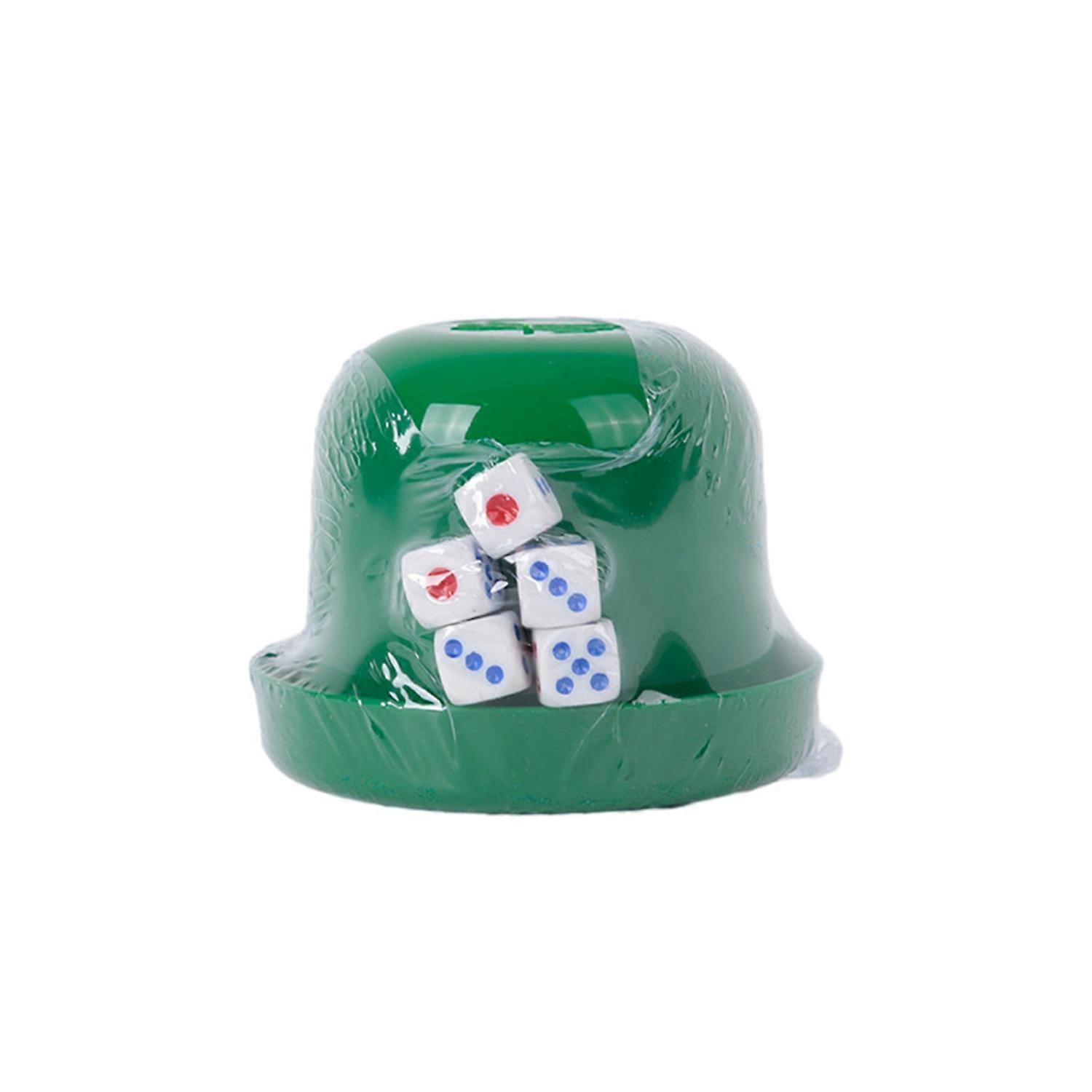 1 Set Dice Cup Dice Set Smooth Surface Anti-crack Round Edge White Dice Comfortable Hand Feeling