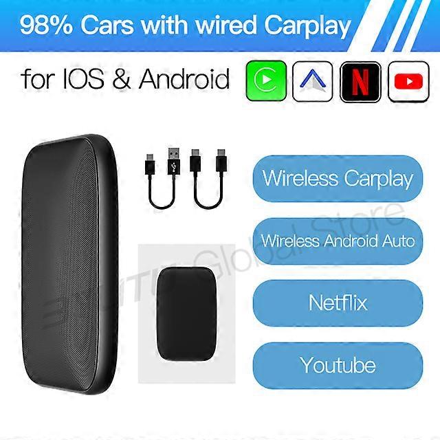 2023 NEW Android Ai Box 有線 to Wireless CarPlay アダプター Android Auto For Universal Car Netflix YouTube マルチメディア ビデオ プレーヤー
