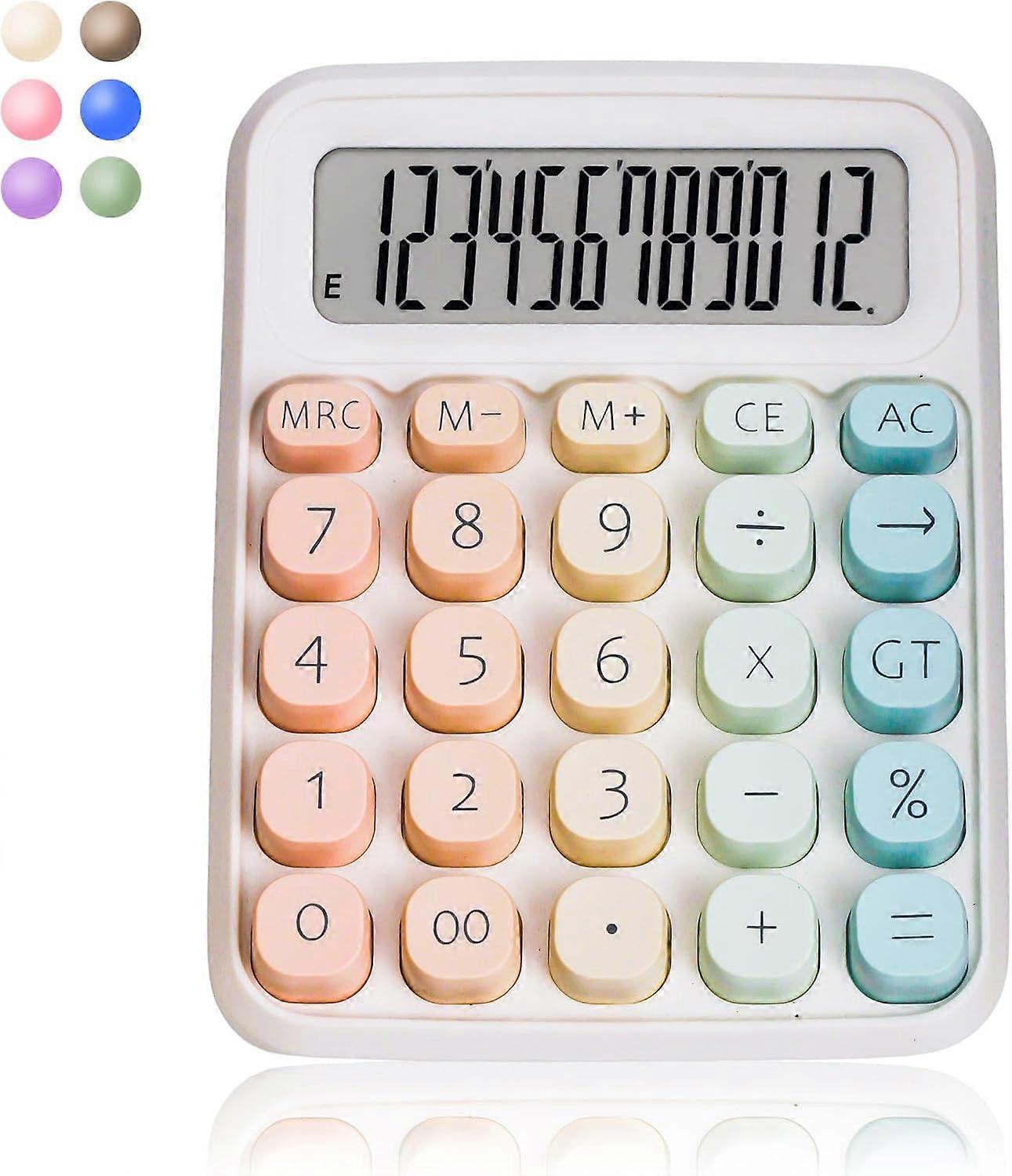 Dopamine powder Mechanical Switch Calculator,12 Digits,Large LCD Display,Calculator Big Buttons,Cute Calculator,Calculators Desktop Calculator,Aesthet
