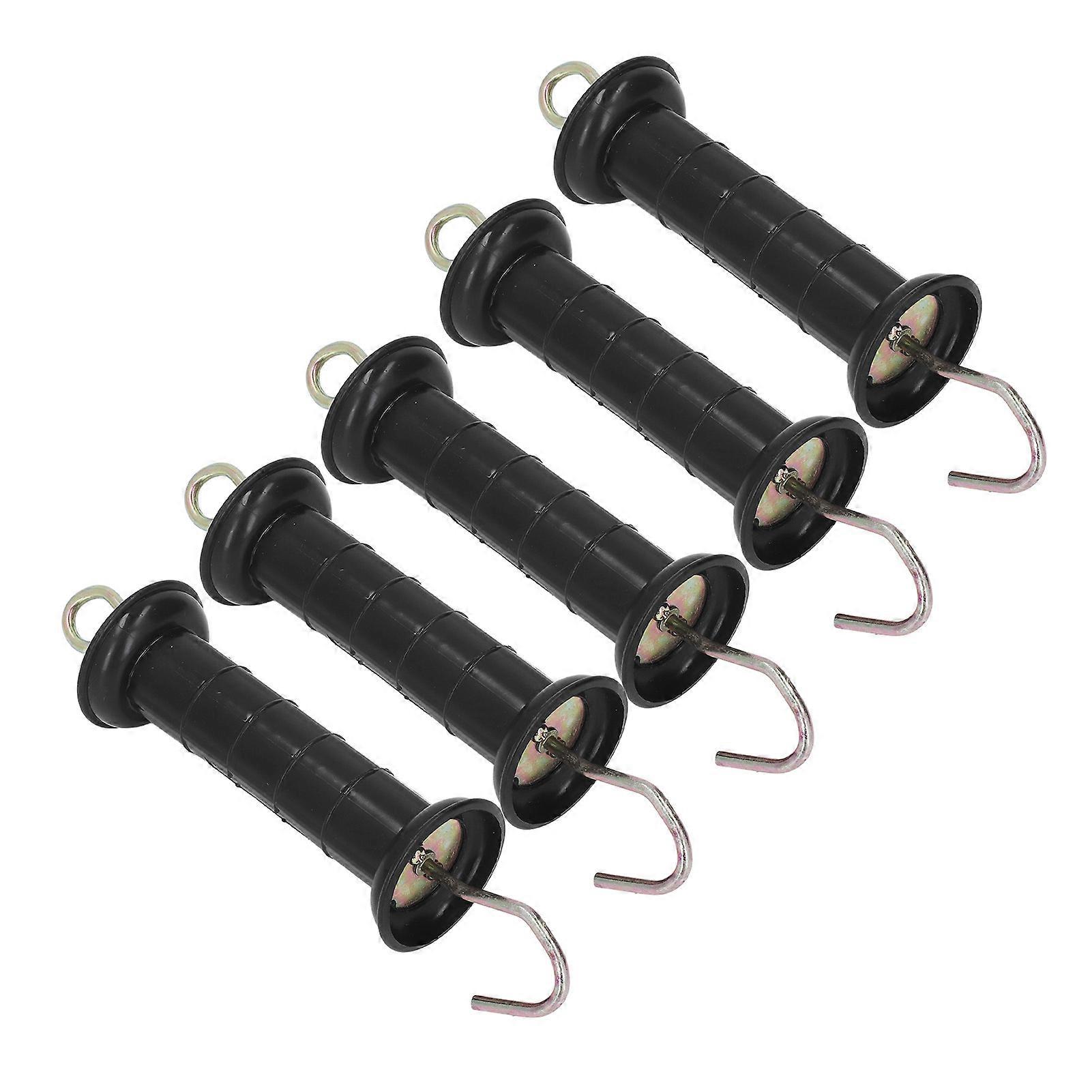 Electric Fence Handle Insulated Gate Grip Bar with Metal Hook 5Pcs for Farm Pasture