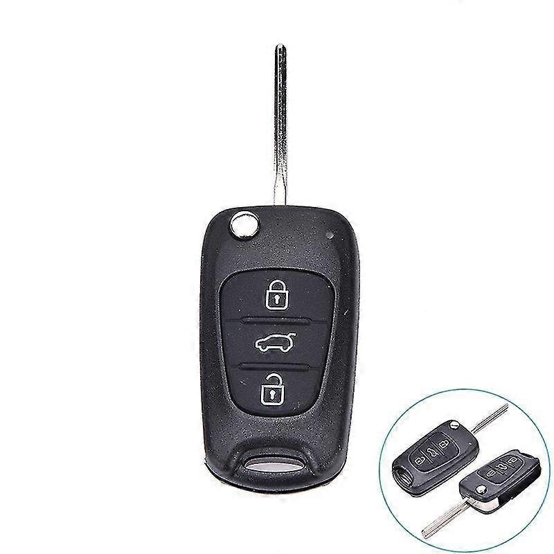 Remote Folding Key Shell Case 3 Buttons Fob For Hyundai I20 I30 Ix35 I35 Uncut