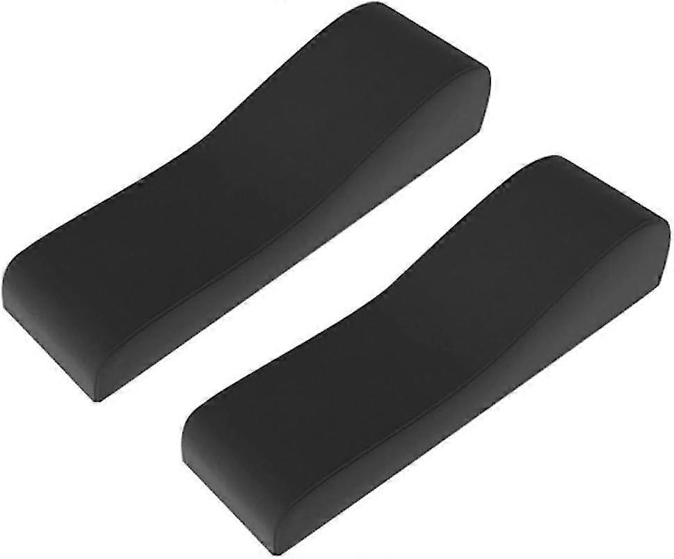Black Plush Computer Chair Arm Pads - Pressure Relief 2-Piece Ergonomic Armrest Cushions with Memory Foam