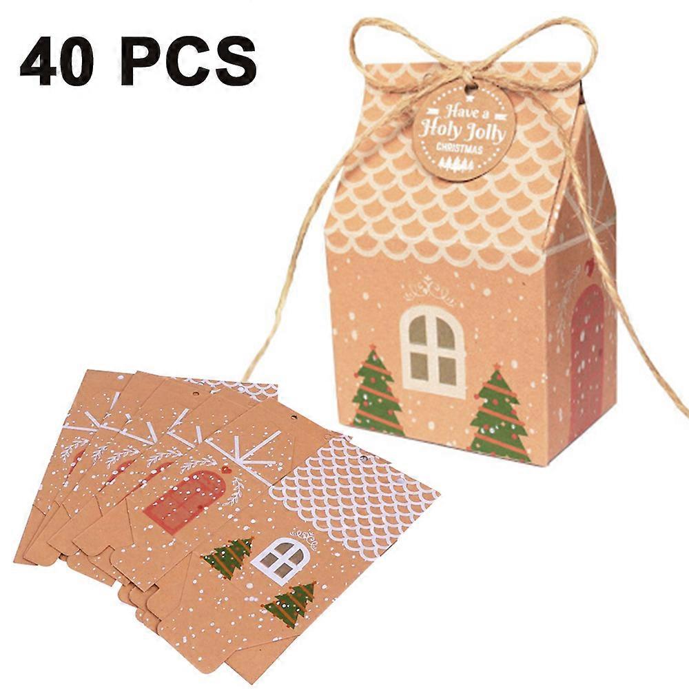 40 Pack Premium Christmas Gift Bag with Reusable Craft Paper Boxes