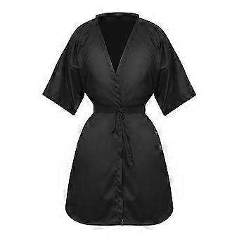 Lurrose 1PC Salon Client Toga Gewaden Cape Hair Salon Hair Cutting Smock voor klanten Kimono stijl (zwart)-FCY