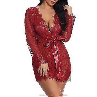 Women's Sexy Lingerie Chemises & Negligees Dress Pure Color Lovers Hot Comfort Home Daily Bed Cotton Breathable Plungi-happygo-ZZY